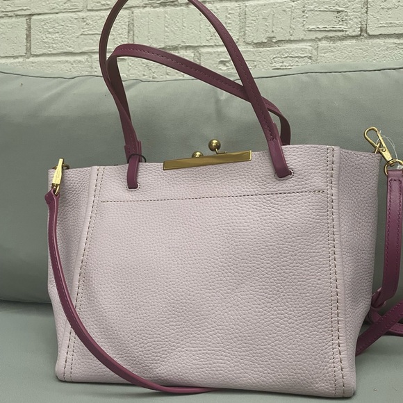 New With Defects MARC JACOBS THE KISS LOCK MINI TOTE Dusty Lilac Multi - Picture 4 of 7